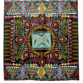 Kleurrijk abstract: vierkant zakontwerp. douchegordijn (Voorkant)