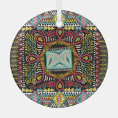 Kleurrijk abstract: vierkant zakontwerp. glas ornament (Voorkant)