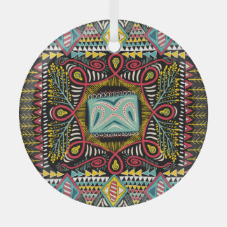 Kleurrijk abstract: vierkant zakontwerp. glas ornament