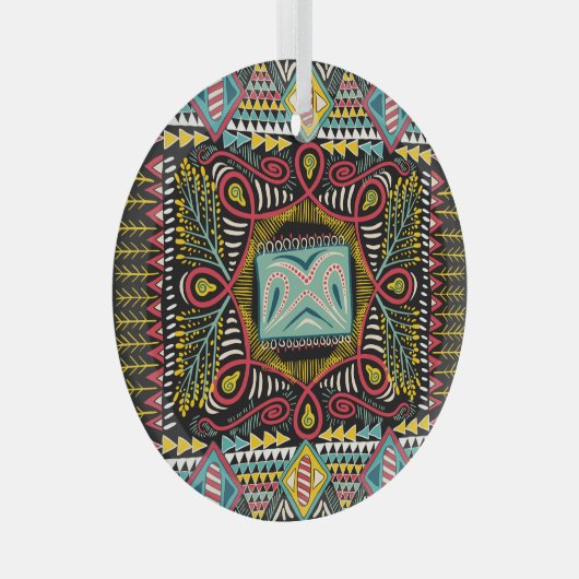 Kleurrijk abstract: vierkant zakontwerp. glas ornament (Voorkant Rechts)