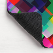 Kleurrijk abstract vierkantspatroon muismat (Hoek)