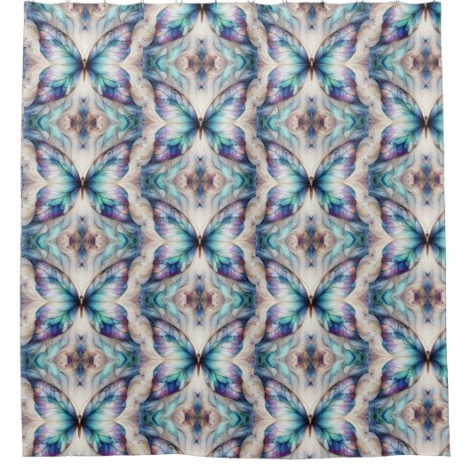 Kleurrijk abstract vlinderontwerp douchegordijn (Voorkant)