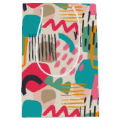 Kleurrijk abstract vormgrijppatroon medium cadeauzakje (Voorkant)