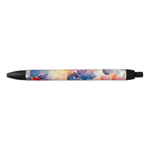 Kleurrijk Abstract Waterverfpatroon Zwarte Inkt Pen