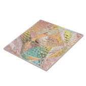 Kleurrijk Abstract Wavy geometrisch patroon Tegeltje (Zijkant)