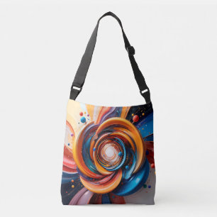 Kleurrijk Abstract Wervelend Ontwerp Crossbody Tas