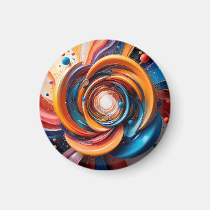 Kleurrijk Abstract Wervelend Ontwerp Magneet