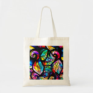 Kleurrijk Abstract wervelingen en cirkelenontwerp Tote Bag