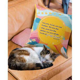 Kleurrijk Abstract Wij zijn de klei Christelijk Fa Kussen