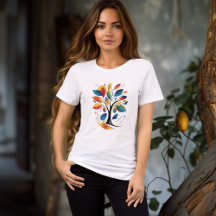 Kleurrijk Abstracte Boom T-shirt | Artistieke Natu