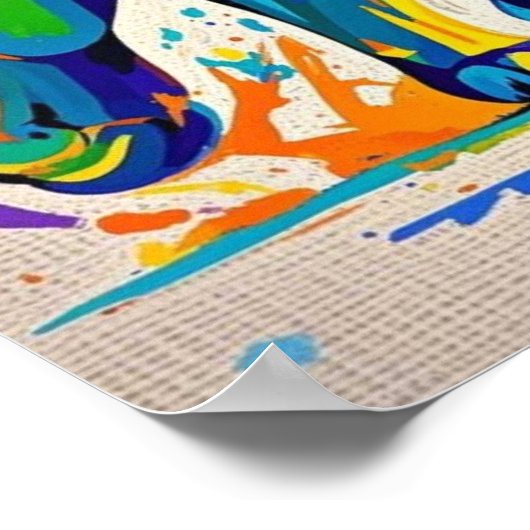 Kleurrijk abstracte leeuw dier kunst ontwerp poster (Hoek)