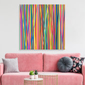 Kleurrijk abstracte strepen canvas afdruk (Insitu (Woonkamer))