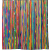 Kleurrijk abstracte strepen douchegordijn (Voorkant)