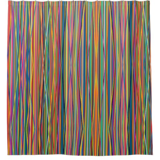 Kleurrijk abstracte strepen douchegordijn (Voorkant)