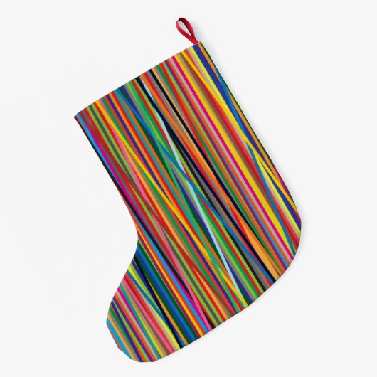 Kleurrijk abstracte strepen grote kerstsok (Achterkant (Hangend))