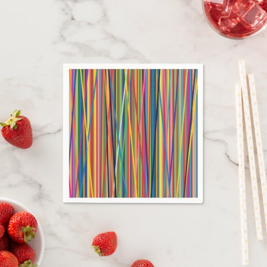Kleurrijk abstracte strepen servetten (Insitu)