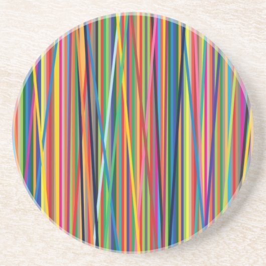 Kleurrijk abstracte strepen zandsteen onderzetter (Voorkant)