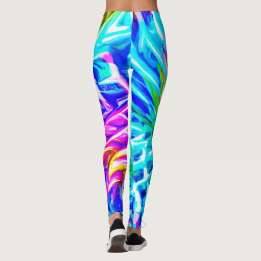 Kleurrijk abstractiepatroon leggings (Achterkant)