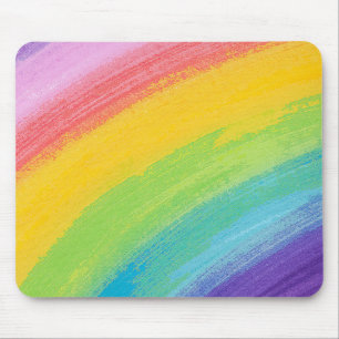 Kleurrijk acrylische Waterverf regenboogpatroon Muismat