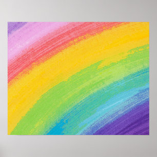 Kleurrijk acrylische Waterverf regenboogpatroon Poster