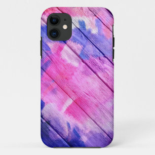 Kleurrijk acrylverf op hout #6 iPhone 11 hoesje