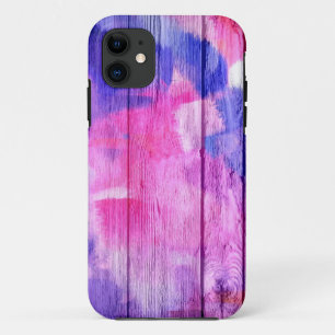 Kleurrijk acrylverf op hout #7 iPhone 11 hoesje