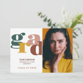 Kleurrijk Afstudeerder Vet Afstuderen Aankondiging (Staand voorkant)