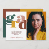 Kleurrijk Afstudeerder Vet Afstuderen Aankondiging (Voorkant / Achterkant)