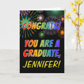 Kleurrijk Afstuderen Gefeliciteerd + Aangepaste na Kaart (Gele Bloem)