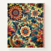 Kleurrijk Ai bloemenpatroon Notitieboek (Achterkant)