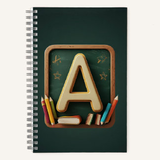 🎒 Kleurrijk Alfabet Monogram Terug Naar School Ki Notitieboek