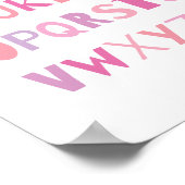 Kleurrijk Alfabet Nursery Kunst Decor | Meisje Poster (Hoek)