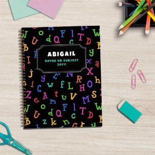 Kleurrijk alfabet patroon Terug naar school Notitieboek