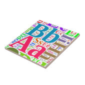 Kleurrijk alfabet tegeltje (Zijkant)