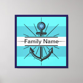 Kleurrijk anker met aangepaste knop canvas afdruk