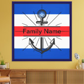 Kleurrijk anker met aangepaste knop canvas afdruk (Insitu (Woonkamer))