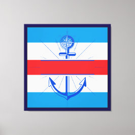 Kleurrijk Anker met de knop Aanpassen Canvas Afdru Afdruk