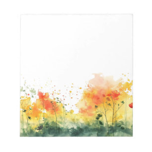 Kleurrijk Aquarel Lente Bloesems Bloemmotief Notit Notitieblok