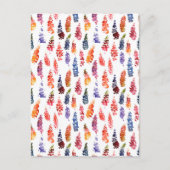 Kleurrijk aquarel meisjesachtig lupine bloemenpatr briefkaart (Voorkant)