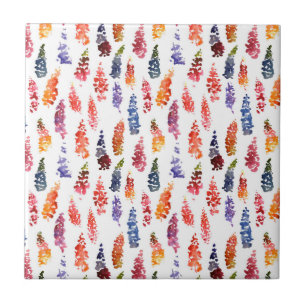 Kleurrijk aquarel meisjesachtig lupine bloemenpatr tegeltje