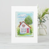 Kleurrijk aquarelhuis (Staand voorkant)