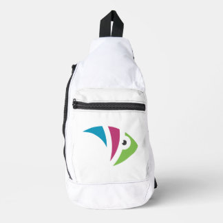 Kleurrijk aquarium vis illustratie ontwerp sling bag