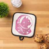 kleurrijk Astronaut Kat Pannenlap (Top down)