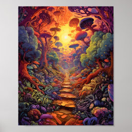 Kleurrijk Avontuur Surrealistische Scène Wereldwij Poster