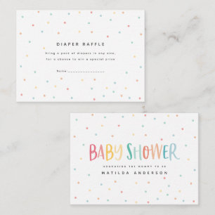 kleurrijk baby shower druppelhandel notitiekaartje