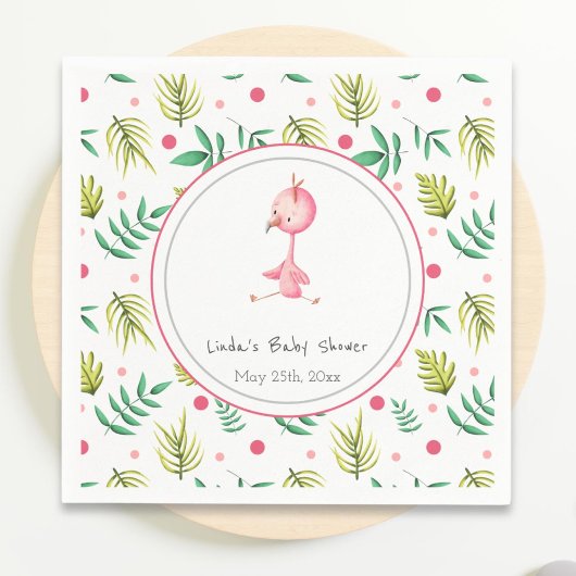 Kleurrijk Baby shower met tropische Floral roze fl Servet