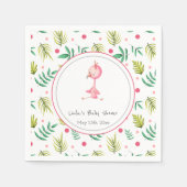 Kleurrijk Baby shower met tropische Floral roze fl Servet (Voorkant)