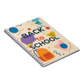 Kleurrijk Back to School ontwerp met rugzak Notitieboek (Rechterzijde)