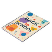 Kleurrijk Back to School ontwerp met rugzak Notitieboek (Linkerzijde)