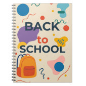 Kleurrijk Back to School ontwerp met rugzak Notitieboek (Voorkant)